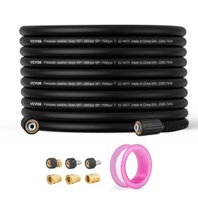 VEVOR Pressure Washer Hose, 100FT, 1/4" Kink Free M22-14mm Brass Thread Replacement For Most Brand Pressure Washers, 3/4'' Bending Radius