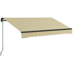 Outsunny 8' x 6.5' Retractable Awning, Patio Awning Sunshade Shelter with Manual Crank Handle, 280gsm UV Resistant Fabric and Aluminum Frame for