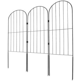 VEVOR Garden Fence, No Dig Fence 24in(H) x30ft(L) Animal Barrier Fence, Underground Decorative Garden Fencing with 2 Inch Spike Spacing