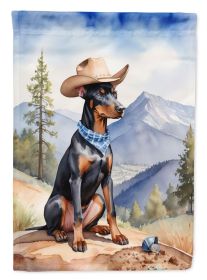 Doberman Pinscher Cowboy Welcome Garden Flag Mailbox Flag Decorative Yard Flag Banner Outside Patio Artwork Yard Flower Beds, Garden Size, Multic