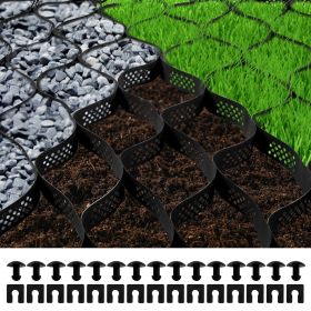 VEVOR Ground Grid, 1885 lbs per Sq Ft Load Geo Grid, 3" Depth Permeable Stabilization System for DIY Patio, Walkway, Shed Base, Light Vehicle Dri