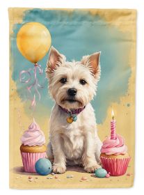 Westie Happy Birthday Garden Flag Mailbox Flag Decorative Yard Flag Banner Outside Patio Artwork Yard Flower Beds, Garden Size, Multicolor