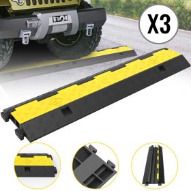 3-piece Set Of Heavy-duty Cable Protectors, 2-channel Design, Capacity Of 11000 Pounds, Not Shipped On Weekends, Prohibited From Sale On Amazon (Option: Yellow and black)