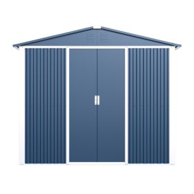 Professional Install Metal Shed 8.6 Ft. W X 6.3 Ft. D Metal Shed With Sliding Door In Blue 54 Sq. Ft. (Color: Blue)