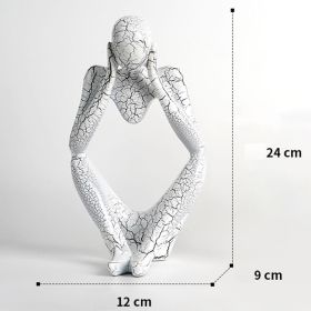 Nordic Art Abstract Thinker Statue Home Crafts Resin Statues Abstract Figure Sculpture Thinker Table Office Home Desktop Decor (Color: A3 - White - Large, Ships From: CN)