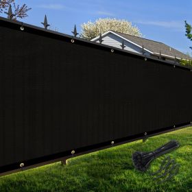 Artpuch Privacy Fence Screen Black Customized Outdoor Mesh Panels for Backyard, Balcony,Patio,Construction Site with Zip Ties (Color: Black, size: 4x14 ft)