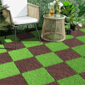 Plastic Interlocking Deck Tiles,44 Pack Patio Deck Tiles,12x12 Square Waterproof Outdoor All Weather Use, Outdoor And Indoor Patio Decking Tiles For P (Option: Style5)